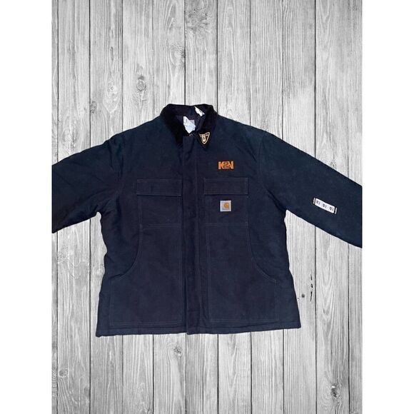 VTG Carhartt Black Detroit Work Jacket Arctic Lined C03 BLK Regular Men’s Sz 48 - Picture 1 of 7